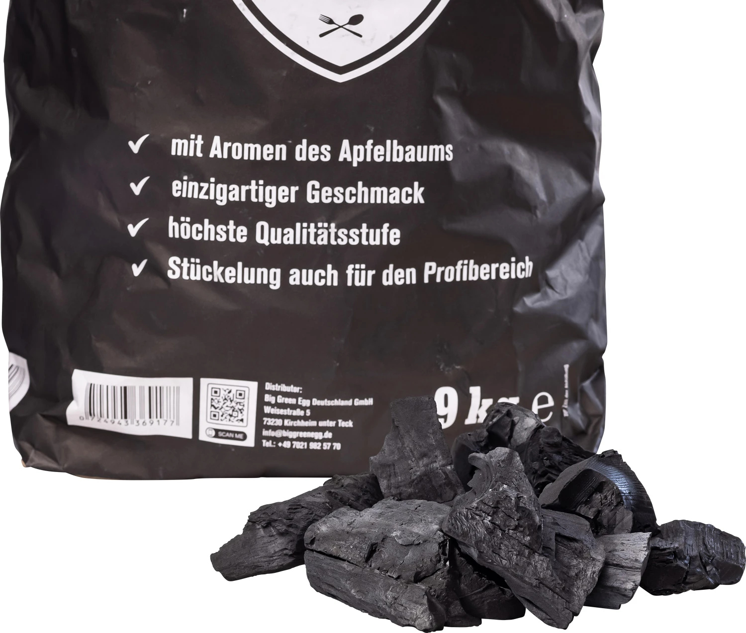 Big Green Egg Holzkohle Wildfire 9 Kg - Apfelbaum