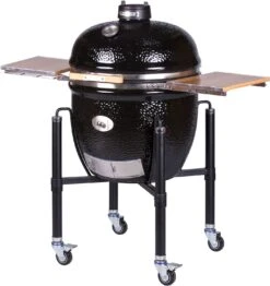 Monolith Grill LeCHEF BBQ GURU - PRO-Serie 2.0 Schwarz - MIT Gestell Und Seitentischen