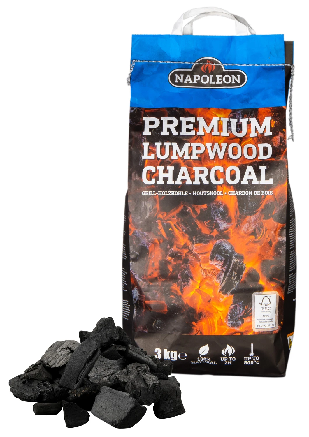Napoleon Blackstone Premium Holzkohle 3 Kg
