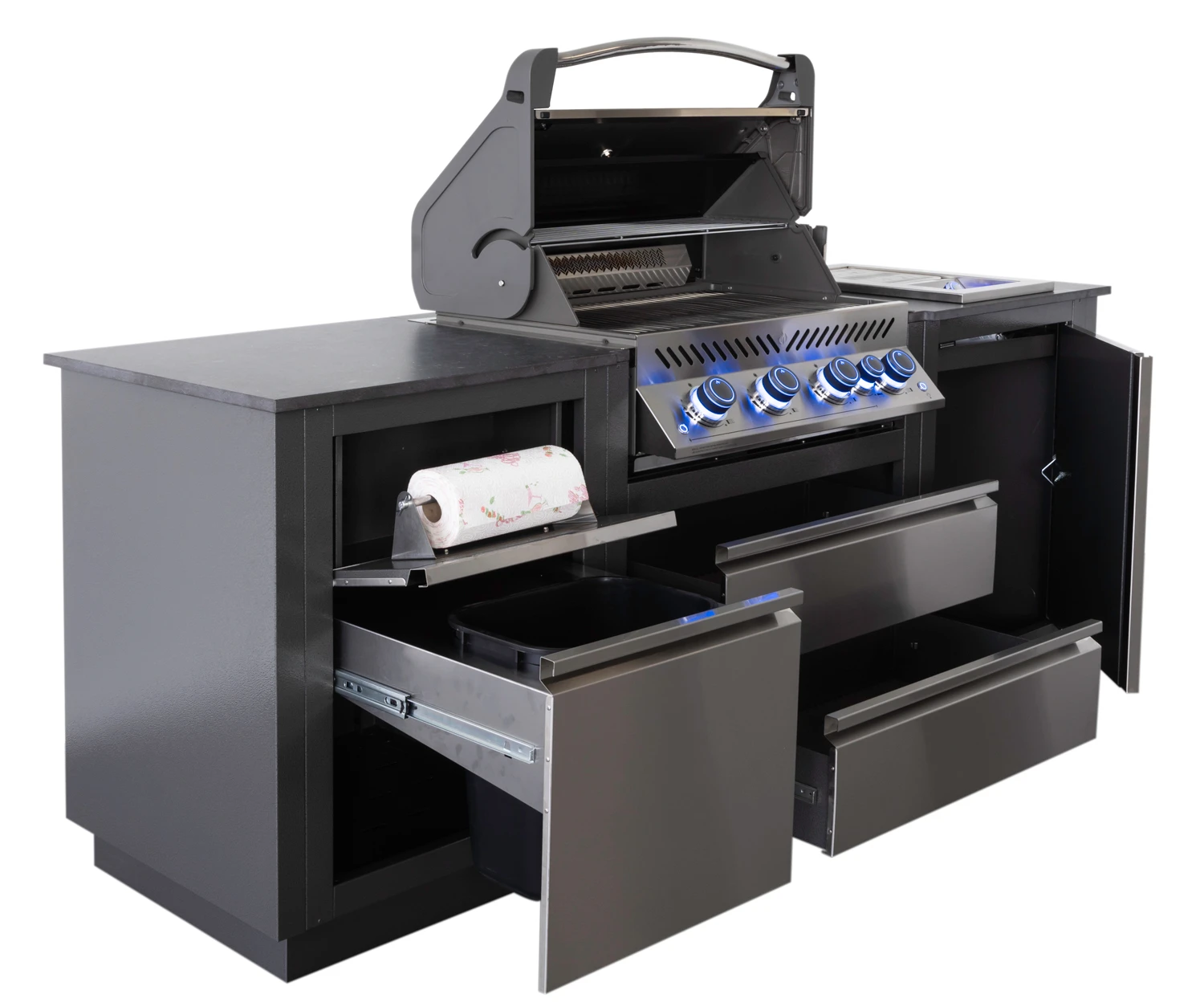 Napoleon Outdoor Küche Oasis Compact 105 Mit Prestige 500 Einbaugrill Und Einbau Sizzle Zone - Inkl. Arbeitsplatte Aus Feinsteinzeug – Bild 3