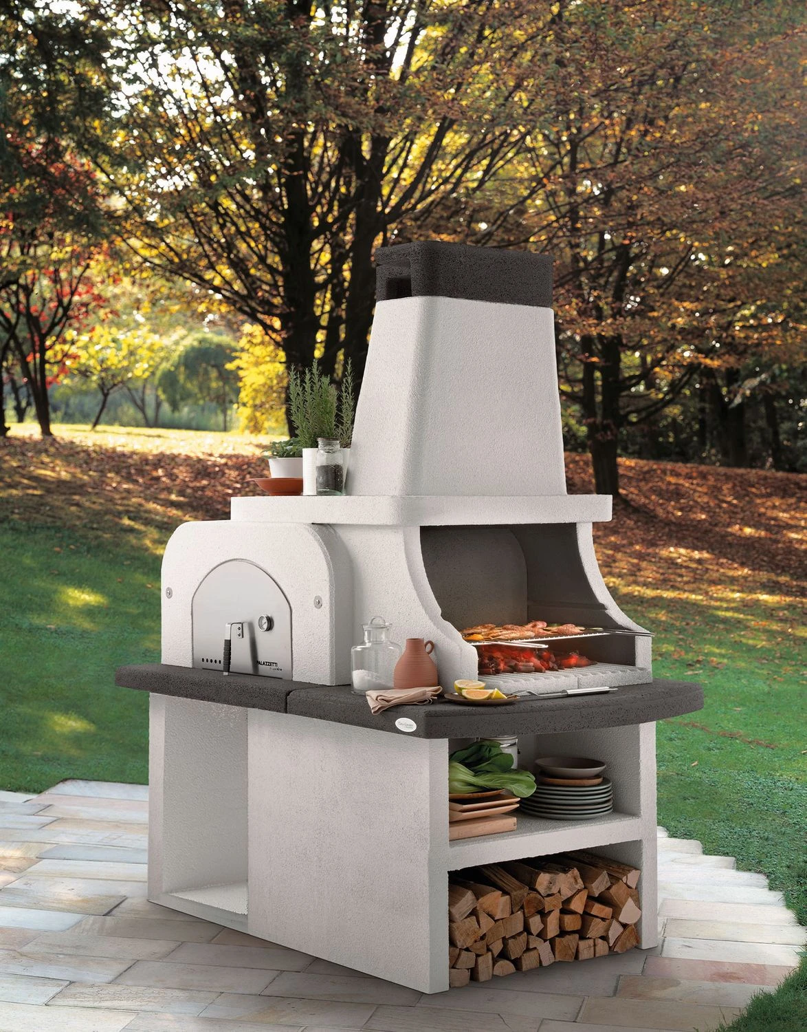 Palazzetti Grillkamin Bastia Mit Pizzaofen Inkl. Montagematerial – Bild 3