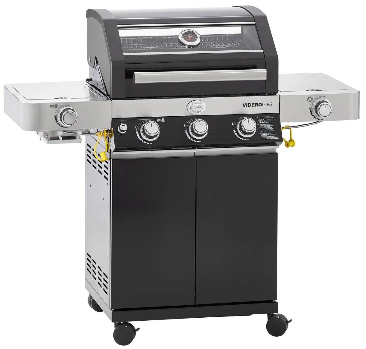 Rösle Gasgrill Videro G3-S VARIO+ Schwarz - Modell 2023 - X-DEAL Inkl. Abdeckhaube, Grillplatte Und Drehspieß