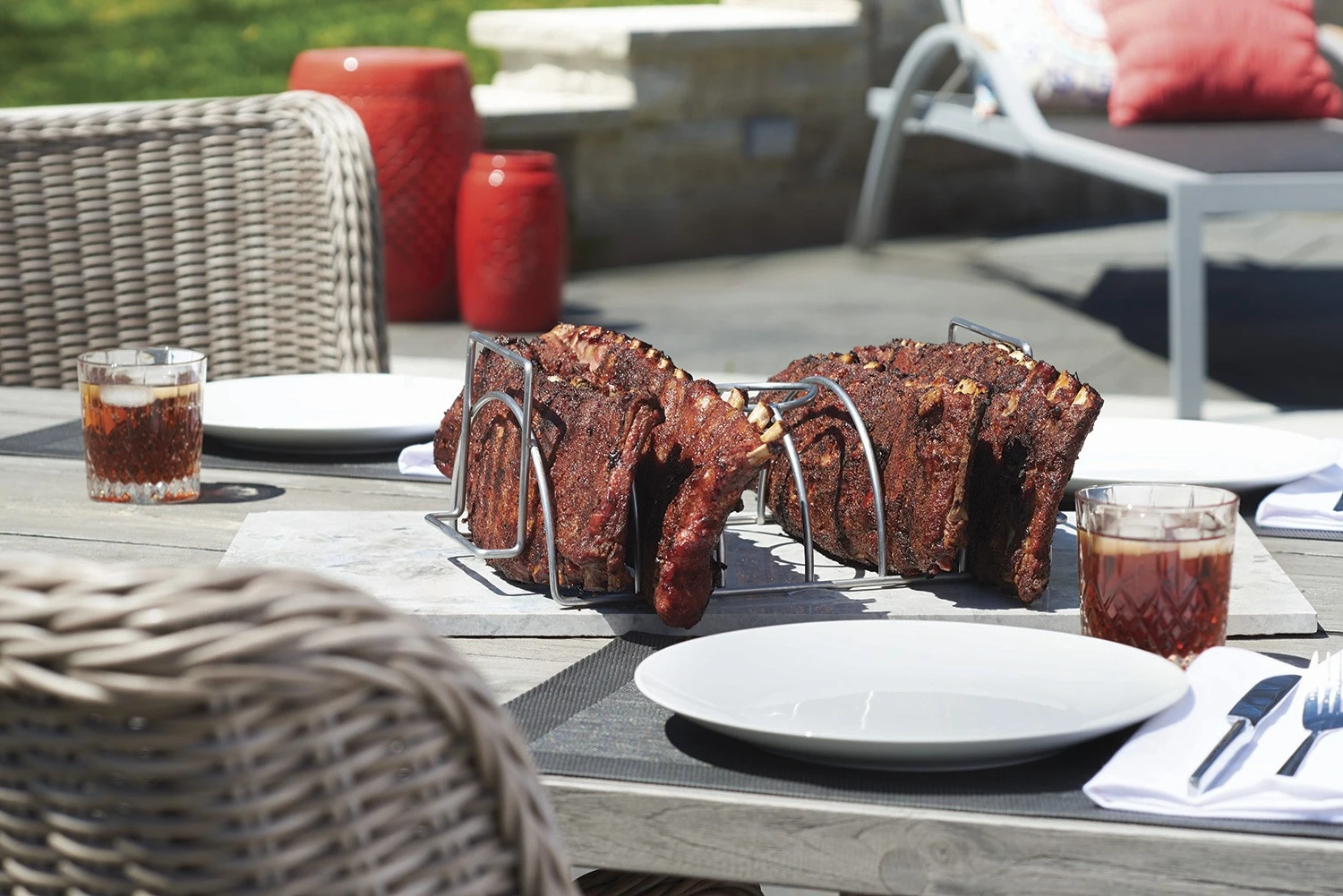 Napoleon 3 In 1 Bratenkorb / Geflügelhalter / Spareribs Halter – Bild 3